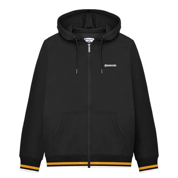 Lambretta Mens AW24 Full Zip Hoodie / Black/Gold